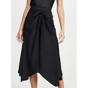 Vince Tie Front Asymmetric Skirt (Black)